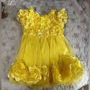 NWOT Floral Toddler Dress with Rosette Details